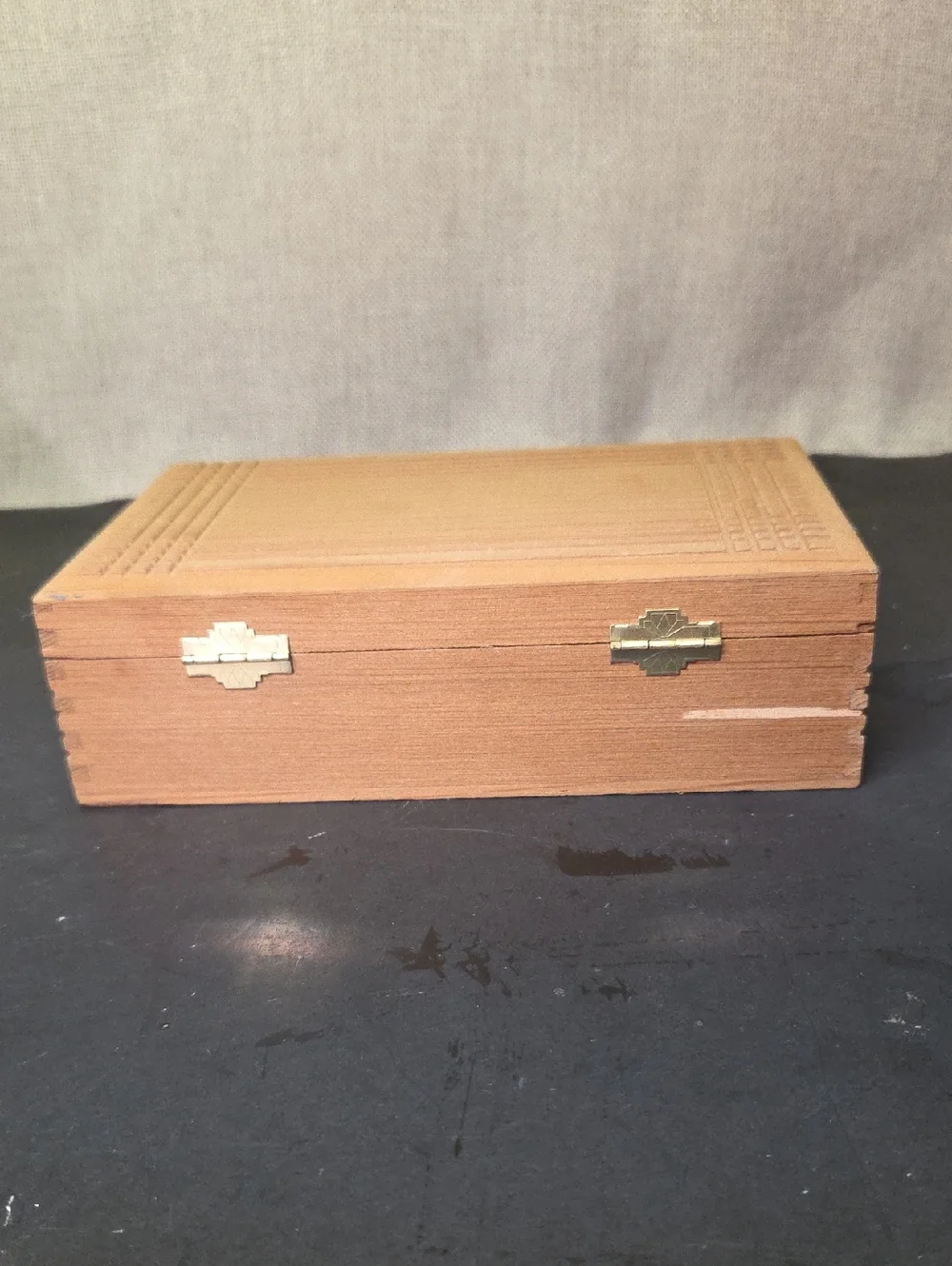Vintage Jewelry Box Cedar Souvenir Trinket Box. Balsa Wooden Box‎
